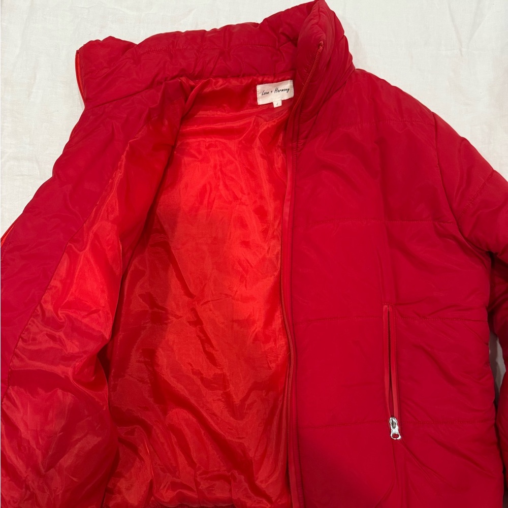 Red Puffer Coat - Picture 2 of 4